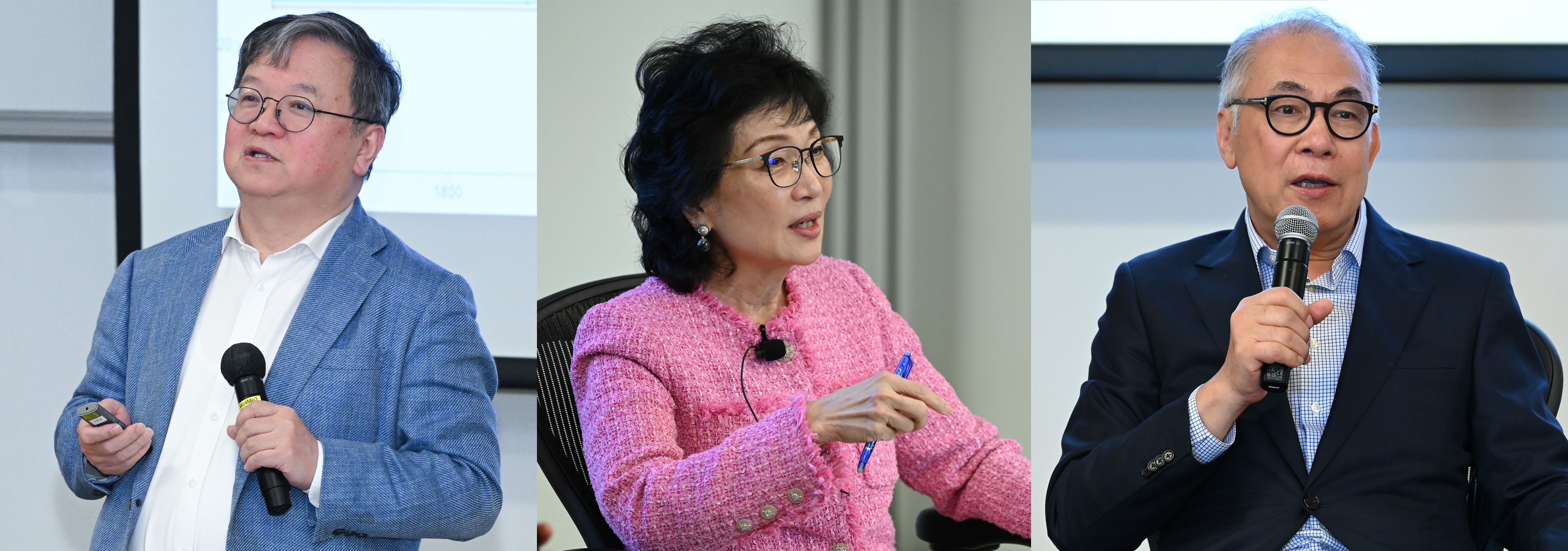 科大讲者（左起）：科大首席副校长郭毅可教授、科大校董会副主席施熙德、科大校董会成员黄永灏。