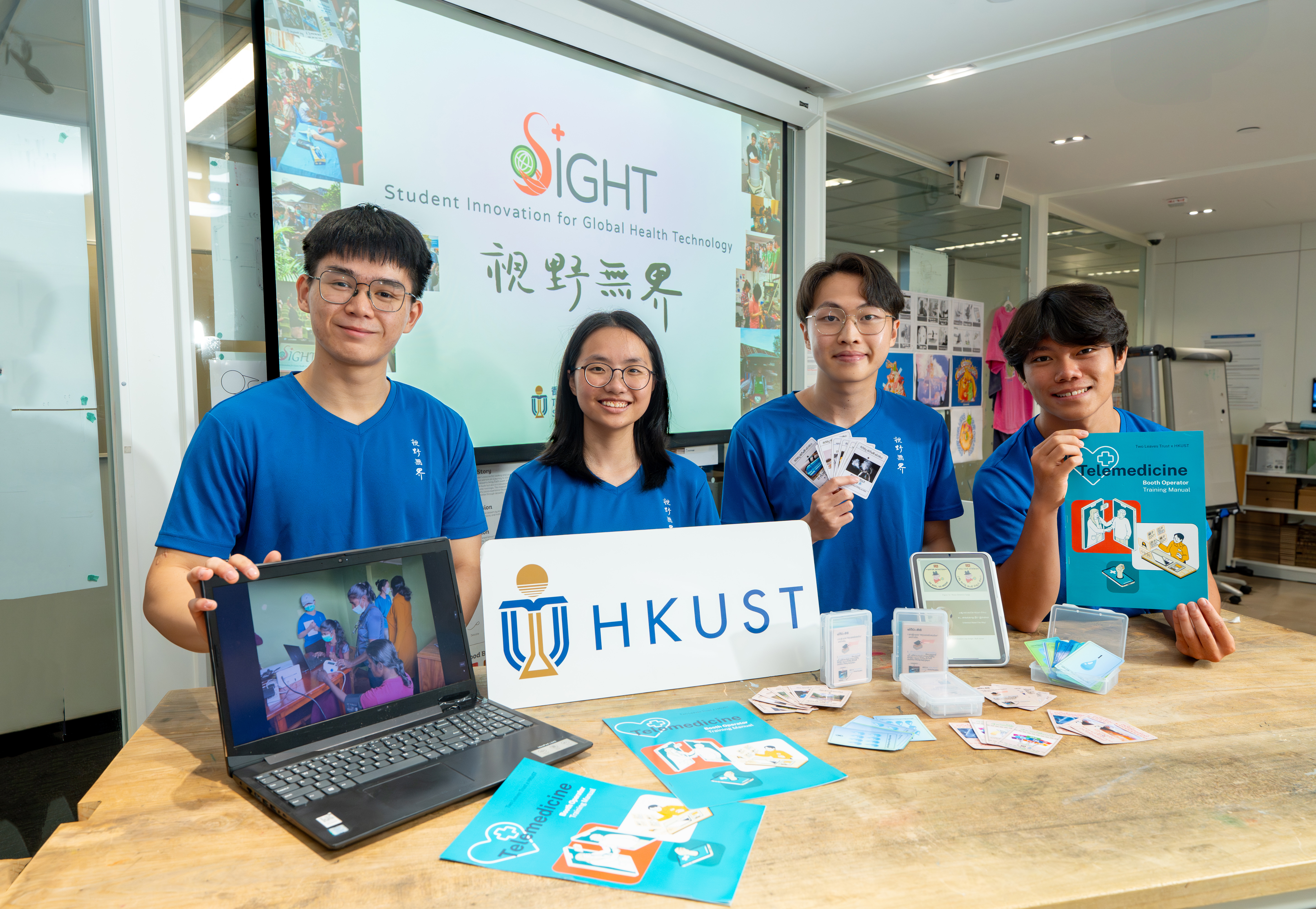 Under HKUST’s SIGHT program, undergraduates Wesley CHAN (first left) and Natalie HO (second left) have developed a telemedicine initiative and gamified learning workshops on drinking water safety, respectively, to improve healthcare in Sri Lanka.